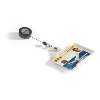 Identificador con cordón extensible para 1 tarjeta Transparente