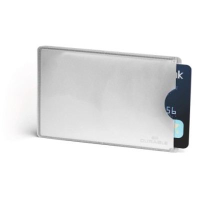 Fundas tarjeta crédito RFID SECURE 54x86 mm Metálico plateado